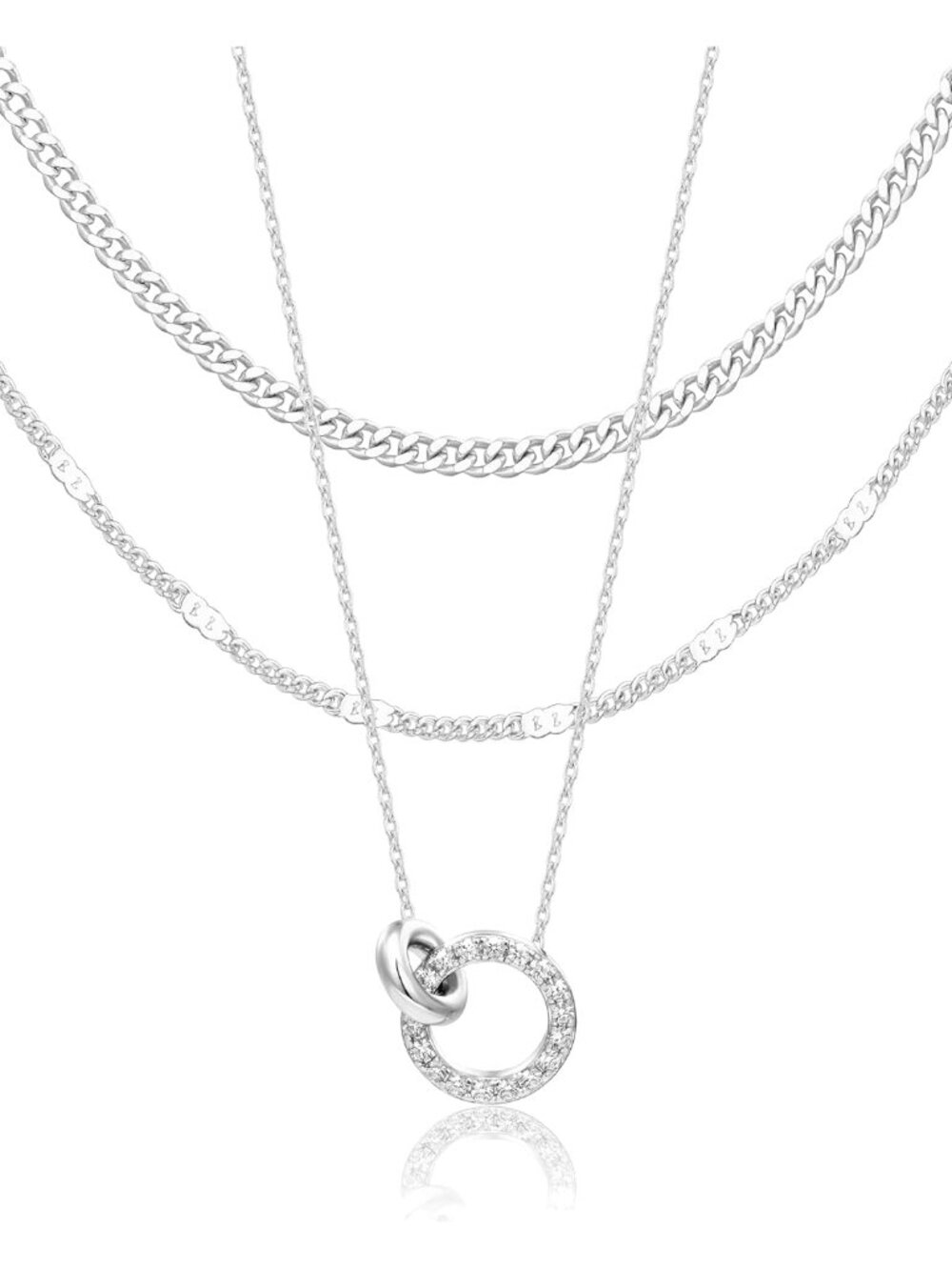 Layered Gold Necklaces for Women, 14K Gold Sterling Silver Plated Dainty Pendant